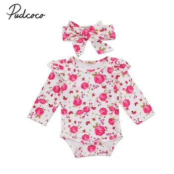 US STOCK Newborn Kids Baby Girl Floral Bodysuits rose print Jumpsuit headband Outfits long flying sleeve for baby girls
US STOCK Newborn Kids Baby Girl Floral Bodysuits rose print Jumpsuit headband Outfits long flying sleeve for baby girls