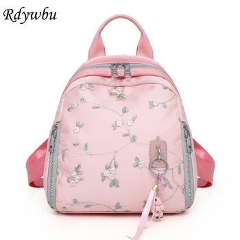 Rdywbu Flower Embroidery Backpack For Women Girl's Fashion Cute School Bag Oxford Travel Bag With Ribbon Pendant Mochila B692
Rdywbu Flower Embroidery Backpack For Women Girl's Fashion Cute School Bag Oxford Travel Bag With Ribbon Pendant Mochila B692