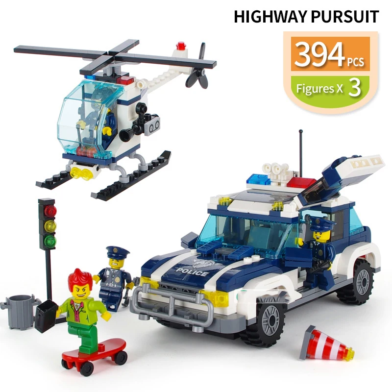 394pcs Children's educational building blocks toy Compatible Legoings city City series police helicopter capture tracking Bricks
394pcs Children's educational building blocks toy Compatible Legoings city City series police helicopter capture tracking Bricks