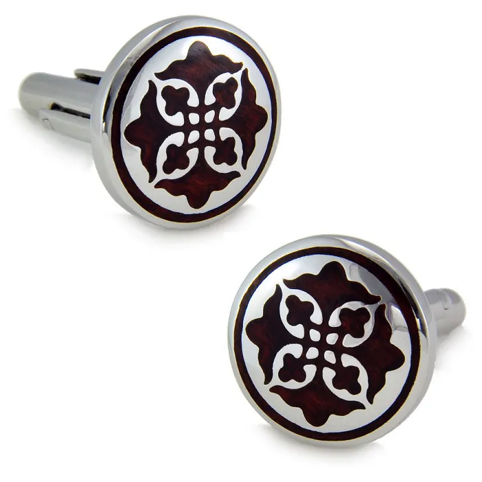 SPARTA Stainless steel + Mahogany Cuffliks Four Leaves flower men's Cuff Links + Free Shipping !!! metal buttons
SPARTA Stainless steel + Mahogany Cuffliks Four Leaves flower men's Cuff Links + Free Shipping !!! metal buttons