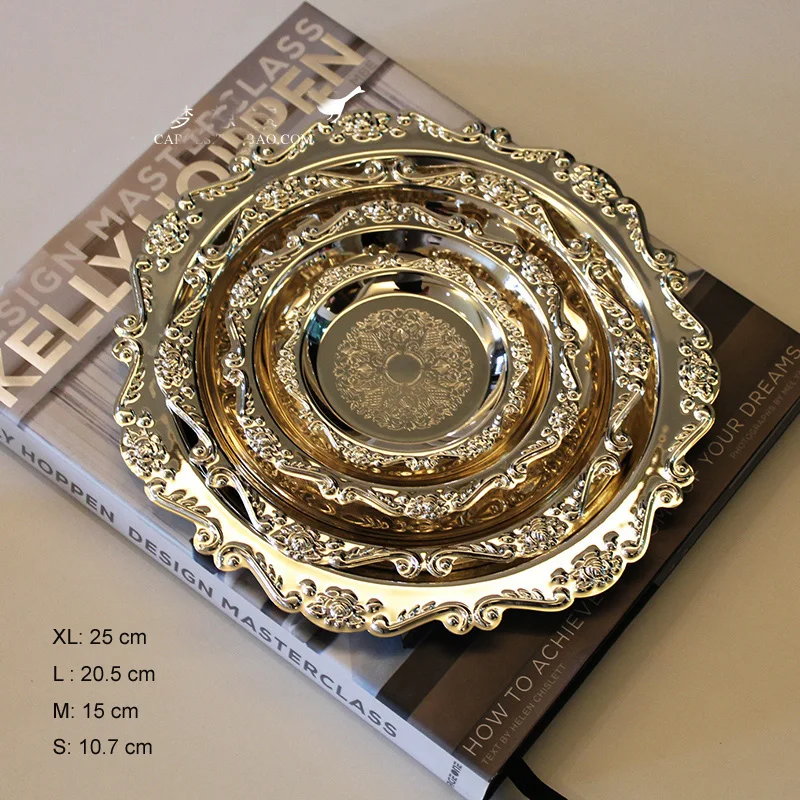 carved round alloy metal tray plate for cake pastry dessert candy dishes plate tray tableware home hotel wedding decoration 740
carved round alloy metal tray plate for cake pastry dessert candy dishes plate tray tableware home hotel wedding decoration 740