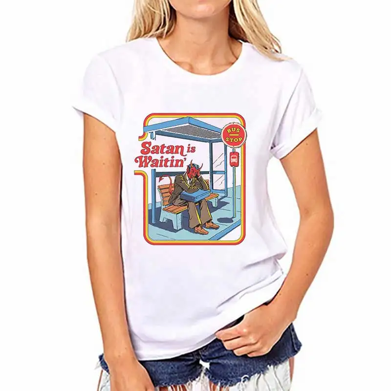 Harajuku 90s Vintage Tshirt Kawaii Women Tops Satan Is Waitin Printed Female T-shirt 80s Funny Tumblr Clothes Ladies
Harajuku 90s Vintage Tshirt Kawaii Women Tops Satan Is Waitin Printed Female T-shirt 80s Funny Tumblr Clothes Ladies