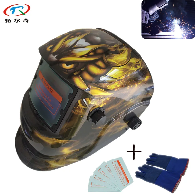 Welding Kit Full Protect Power Tool Accessory Yellow Dragon Chameleon Filter Welding Helmet Dimming Automatic TRQ-HD34-2200DE
Welding Kit Full Protect Power Tool Accessory Yellow Dragon Chameleon Filter Welding Helmet Dimming Automatic TRQ-HD34-2200DE