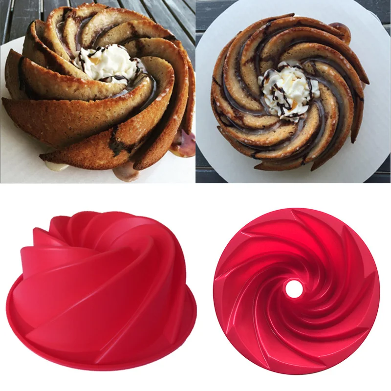 24.5*9CM Food Grade Swirl Shape Baking Silicone Cake Mould 1PC New Hot Sale Kitchen Accessories Baking Form Tools Red Popular
24.5*9CM Food Grade Swirl Shape Baking Silicone Cake Mould 1PC New Hot Sale Kitchen Accessories Baking Form Tools Red Popular