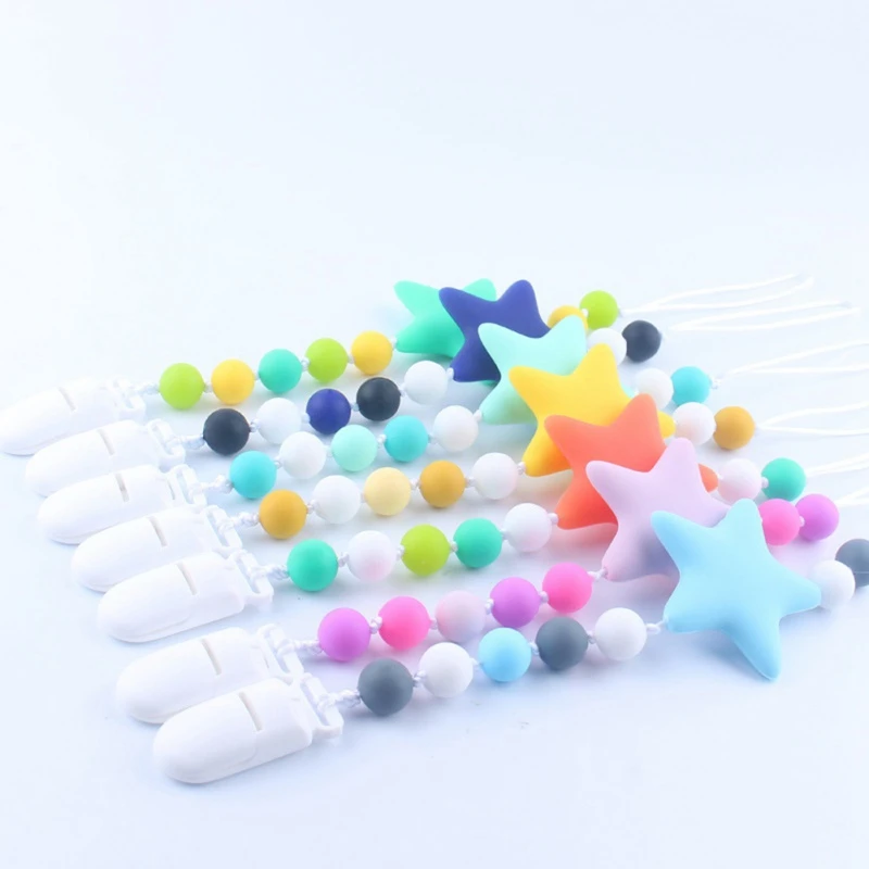 Silicone Baby Teether teething pacifier clips with Safe ABS beads Silicone pacifier chain Holder Nipples baby chew toys Teether
Silicone Baby Teether teething pacifier clips with Safe ABS beads Silicone pacifier chain Holder Nipples baby chew toys Teether