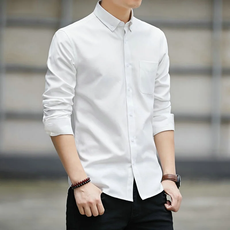 High Quality Men's Oxford Long Sleeve Shirt White Black Red Blue Grey Mens Long-sleeved Slim Pocket Casual Shirts Cotton HOWDFEO
High Quality Men's Oxford Long Sleeve Shirt White Black Red Blue Grey Mens Long-sleeved Slim Pocket Casual Shirts Cotton HOWDFEO
