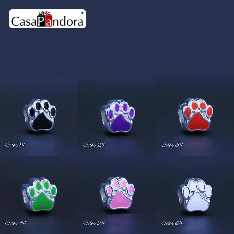 CasaPandora 6 Colors Silver-colored Bear Paw Footprint Fit Bracelet Charm DIY Enamel Bead Jewelry Making Pingente Berloque
CasaPandora 6 Colors Silver-colored Bear Paw Footprint Fit Bracelet Charm DIY Enamel Bead Jewelry Making Pingente Berloque