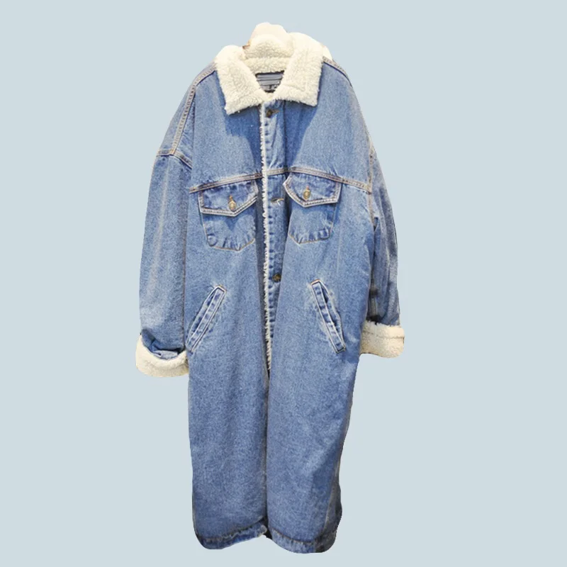 Winter Women Loose Basic Long Coats Female Jeans Coat Feminino Slim Denim Jacket For women Fur lining Oversize Bomber Streetwear
Winter Women Loose Basic Long Coats Female Jeans Coat Feminino Slim Denim Jacket For women Fur lining Oversize Bomber Streetwear