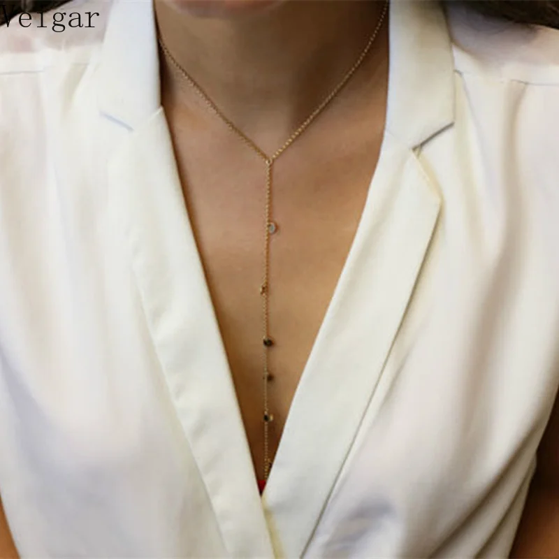 2018 Simple Style V-shaped Tassel Long Necklace Gold/Silver Color Sequins Chokers Necklaces for Women Fashion Jewelry Collier
2018 Simple Style V-shaped Tassel Long Necklace Gold/Silver Color Sequins Chokers Necklaces for Women Fashion Jewelry Collier