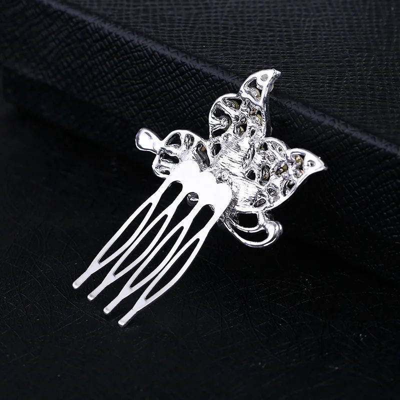 Fantastic Austrian Crystal Butterfly Tiara Silver Plated Wedding Hair Accessories Bridal Women Hair Comb Tiaras (2)