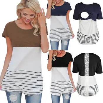 PUDCOCO Newest Maternity Clothes Breastfeeding nursing Lace Tee For Pregnant Women Striped Maternity Clothings
PUDCOCO Newest Maternity Clothes Breastfeeding nursing Lace Tee For Pregnant Women Striped Maternity Clothings