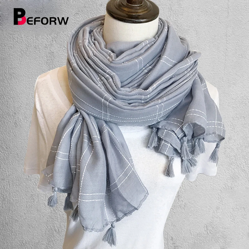 BEFORW Warm Blanket Scarf Woman Wrap Long Tassel Plaid Thick Brand Shawls and Scarves For Women Autumn Winter Cotton Linen Scarf
BEFORW Warm Blanket Scarf Woman Wrap Long Tassel Plaid Thick Brand Shawls and Scarves For Women Autumn Winter Cotton Linen Scarf