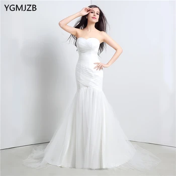 Plus Size White Wedding Dresses Long 2019 Mermaid Sweetheart Sleeveless Lace Up Wedding Gown Elegant Bride Dress Bridal Gown
Plus Size White Wedding Dresses Long 2019 Mermaid Sweetheart Sleeveless Lace Up Wedding Gown Elegant Bride Dress Bridal Gown