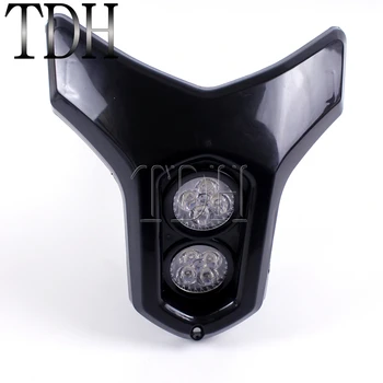 Universal Motorcycle ATV Street Dirt Bike Streetfighter Dual Twin LED Headlight Fairing Lamp Mask Headlamp Custom
Universal Motorcycle ATV Street Dirt Bike Streetfighter Dual Twin LED Headlight Fairing Lamp Mask Headlamp Custom