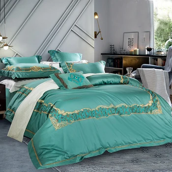Premium Quality 120S Egyptian cotton Embroidered Bedding set Green Queen King Royal Duvet cover Bed sheet set Pillowcase 4/6pcs
Premium Quality 120S Egyptian cotton Embroidered Bedding set Green Queen King Royal Duvet cover Bed sheet set Pillowcase 4/6pcs