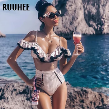 RUUHEE Sexy Lace Bikini Swimwear Women Off Shoulder Swimsuit Dot Bathing Suit Ruffle Women Push Up Bikinis Set Beach Wear 2019
RUUHEE Sexy Lace Bikini Swimwear Women Off Shoulder Swimsuit Dot Bathing Suit Ruffle Women Push Up Bikinis Set Beach Wear 2019
