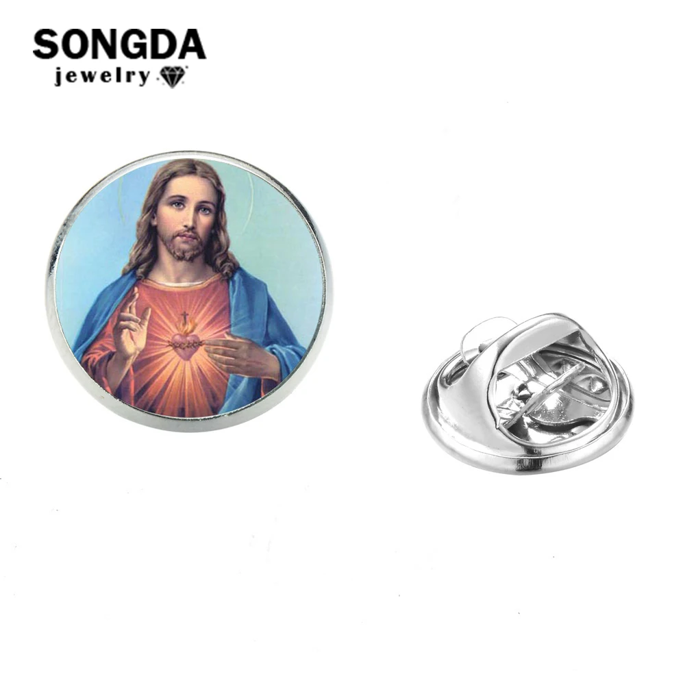 SONGDA Classic Christian Jesus Sacred Heart Stainless Steel Collar Pin Catholic Church Crucifix Cross Pattern Lapel Pins Brooch
SONGDA Classic Christian Jesus Sacred Heart Stainless Steel Collar Pin Catholic Church Crucifix Cross Pattern Lapel Pins Brooch
