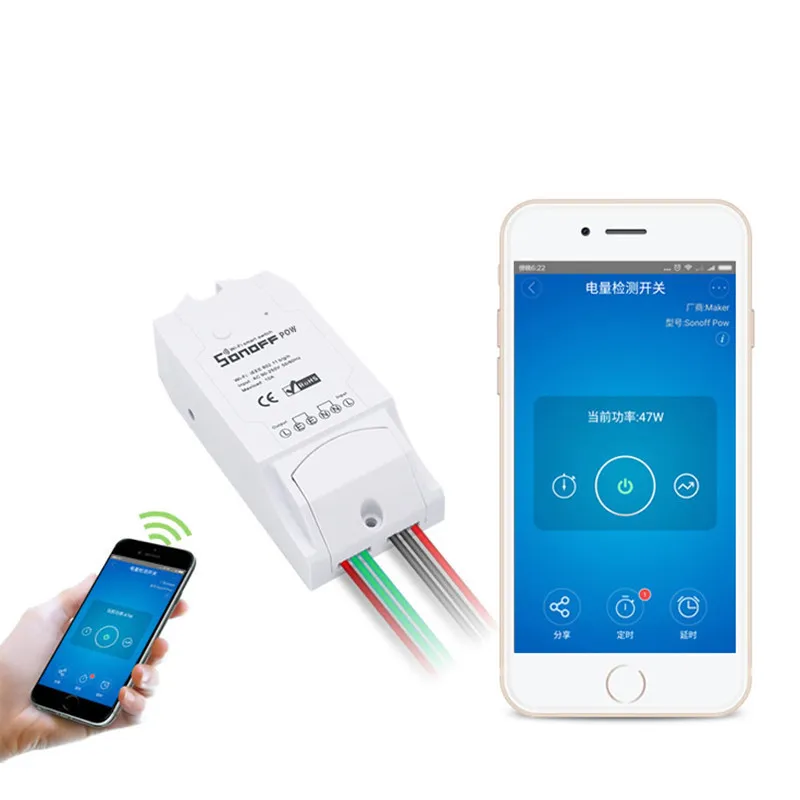 Новый sonoff Pow переключатель Wi-Fi таймер Беспроводной Управление on/off 16A Мощность