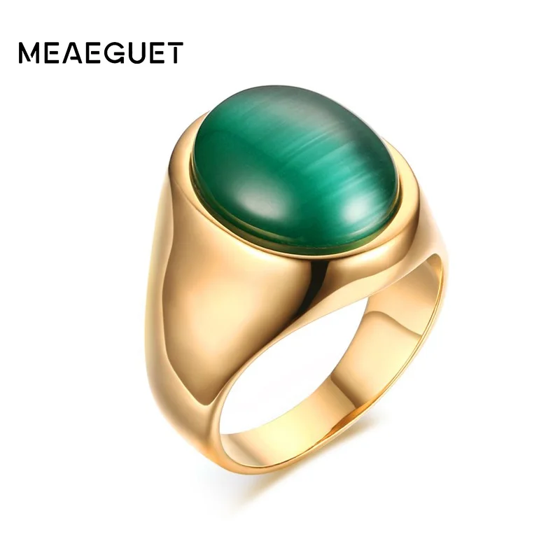Meaeguet Women Green Oval Simulated Opal Stone Ring Gold-Color Vintage Stainless Steel Party Ring Jewelry
Meaeguet Women Green Oval Simulated Opal Stone Ring Gold-Color Vintage Stainless Steel Party Ring Jewelry