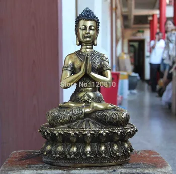 13 Thailand Buddhism Copper Bronze Gild Rulai Tathagata Sakyamuni Buddha Statue
13 Thailand Buddhism Copper Bronze Gild Rulai Tathagata Sakyamuni Buddha Statue