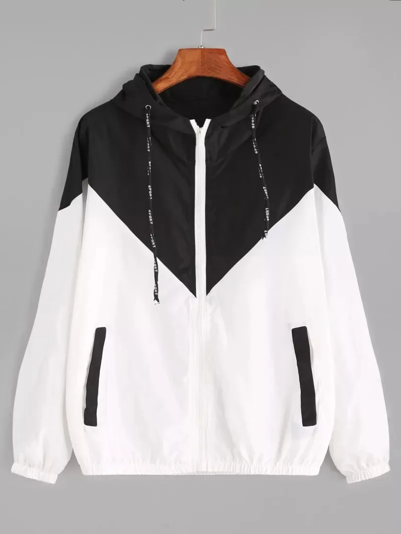 2018 Women's Spring Autumn Fashion Hooded Two Tone Windbreaker Jacket Zipper Pockets Casual Long Sleeves Coats Outwear
2018 Women's Spring Autumn Fashion Hooded Two Tone Windbreaker Jacket Zipper Pockets Casual Long Sleeves Coats Outwear