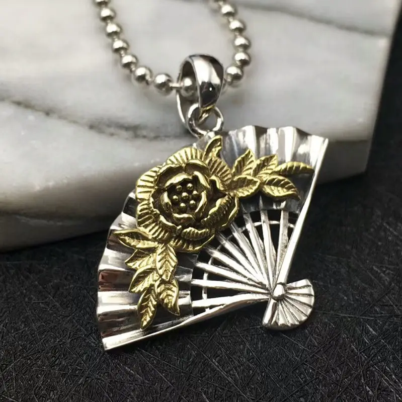 Solid Silver 925 Folding Fan Pendant Charms For Necklace Women Vintage China Style Sterling Silver 925 Elegant Lady Accessory 
Solid Silver 925 Folding Fan Pendant Charms For Necklace Women Vintage China Style Sterling Silver 925 Elegant Lady Accessory