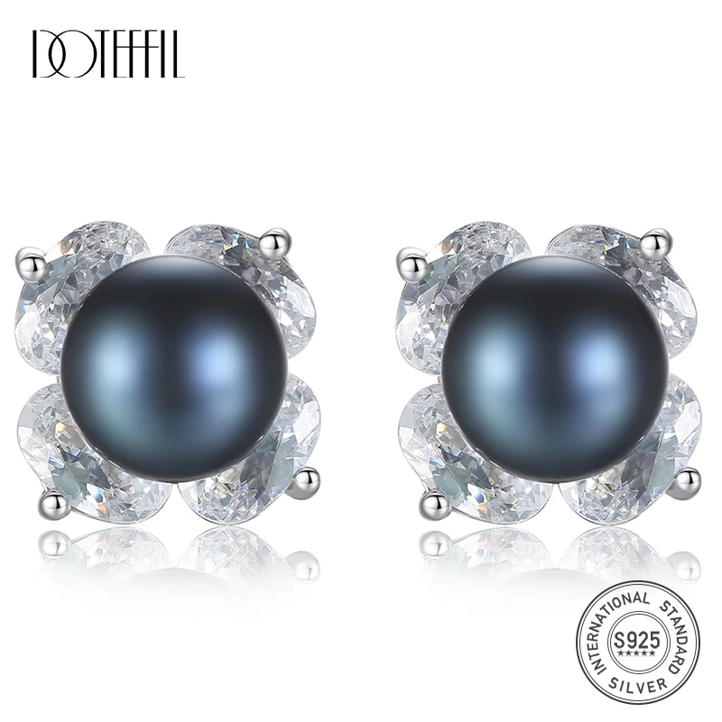 DAFFODIL Earrings Natural Freshwater Black Pearl 925 Sterling Silver Zircon Stud Earring Pearl Jewelry Women Wedding/Party Gift
DAFFODIL Earrings Natural Freshwater Black Pearl 925 Sterling Silver Zircon Stud Earring Pearl Jewelry Women Wedding/Party Gift