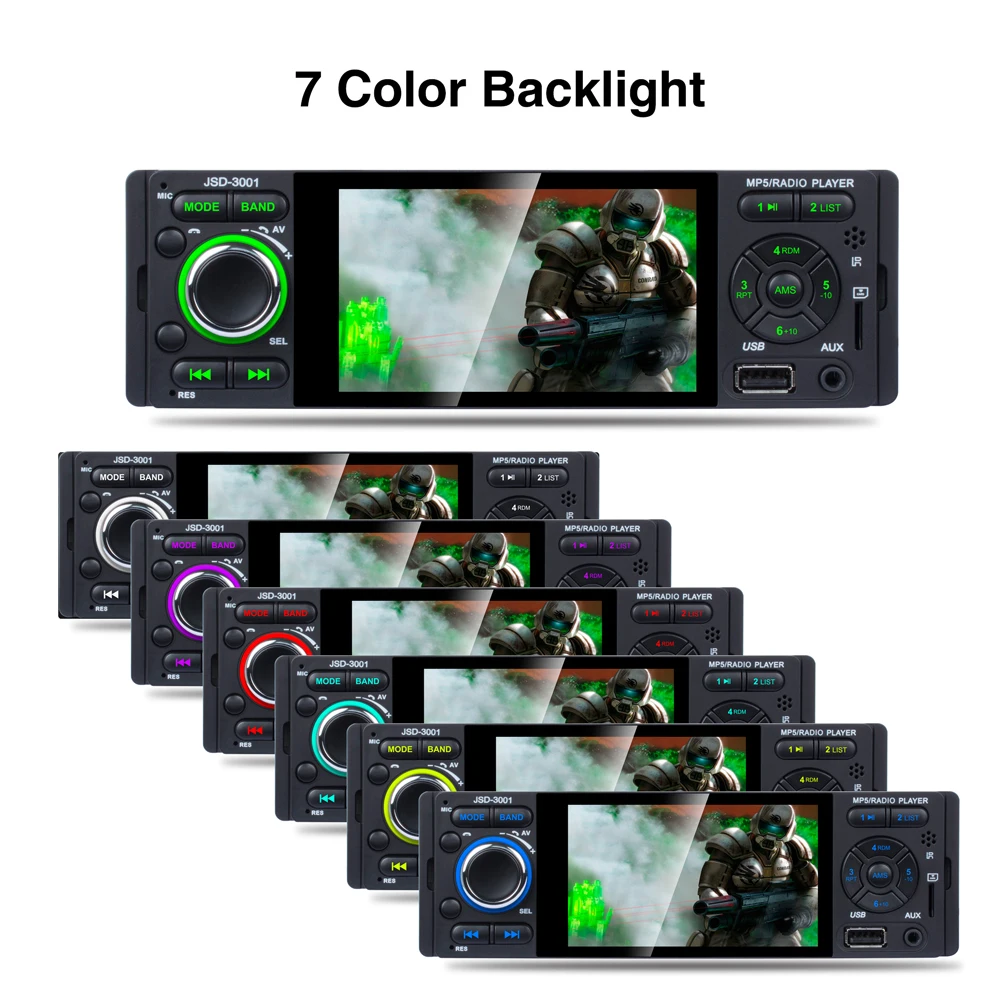 JSD-3001 2019 New Music Video player 4.1'' 1080P Touch screen MP3 MP4 MP5 4*50W Bluetooth FM Radio Receiver 3001 support camera
JSD-3001 2019 New Music Video player 4.1'' 1080P Touch screen MP3 MP4 MP5 4*50W Bluetooth FM Radio Receiver 3001 support camera