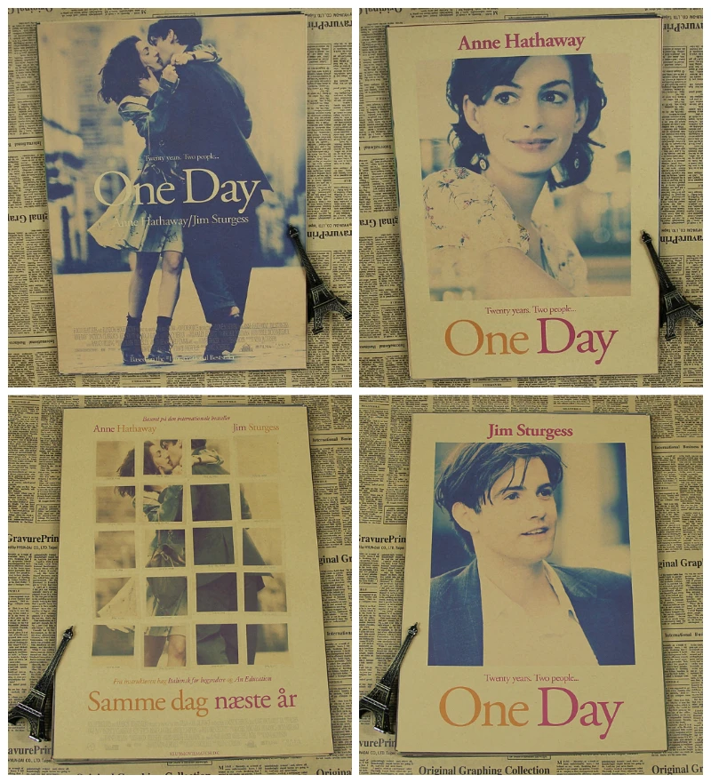 

ONE DAY Anne Hathaway Classic Romantic Love Movie Poster Retro Kraft Paper Decorative Painting/wall sticker /Kraft poster