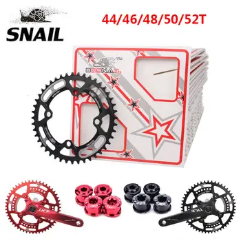 SNAIL 44-52T MTB Bike Single Speed Chainring Narrow Wide 104BCD Chainwheel Bolts For Motain Bikes
SNAIL 44-52T MTB Bike Single Speed Chainring Narrow Wide 104BCD Chainwheel Bolts For Motain Bikes