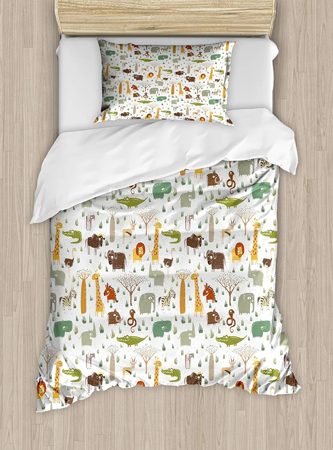 Cartoon Animal Duvet Cover Set African Savannah Fauna Childhood Theme Safari Funny Wildlife Pattern Decor 4 Piece Bedding Set
Cartoon Animal Duvet Cover Set African Savannah Fauna Childhood Theme Safari Funny Wildlife Pattern Decor 4 Piece Bedding Set