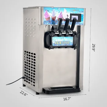 Commercial Soft Serve Ice Cream Machine Frozen Yogurt Ice Cream Maker with LCD Display Mix 3 Flavors 110V
Commercial Soft Serve Ice Cream Machine Frozen Yogurt Ice Cream Maker with LCD Display Mix 3 Flavors 110V