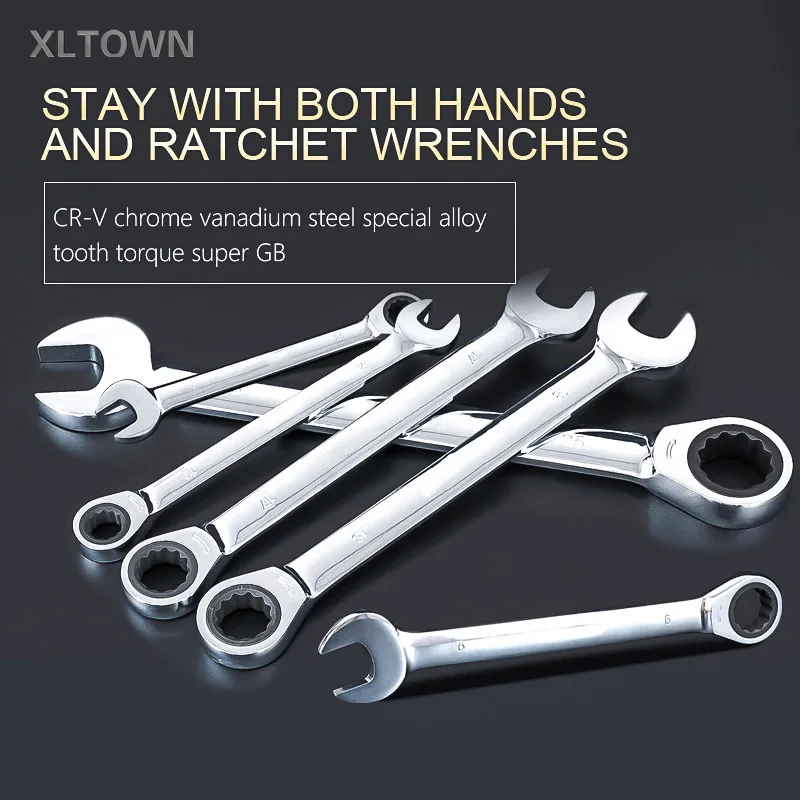 Xltown high quality 6-32MM full polished CRV72 gear dual-purpose ratchet wrench multi-purpose wrench hand tools Quick wrench
Xltown high quality 6-32MM full polished CRV72 gear dual-purpose ratchet wrench multi-purpose wrench hand tools Quick wrench