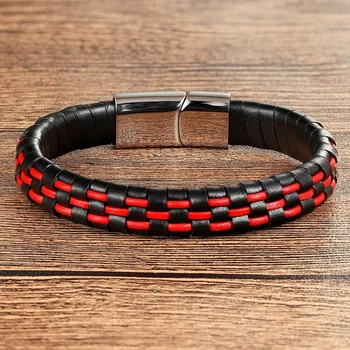 XQNI Hand Made Genuine Leather Bracelet For Men Women Blue/Red/Brown&Black Color Stainless Steel Magnetic Buckle Jewelry Gift
XQNI Hand Made Genuine Leather Bracelet For Men Women Blue/Red/Brown&Black Color Stainless Steel Magnetic Buckle Jewelry Gift