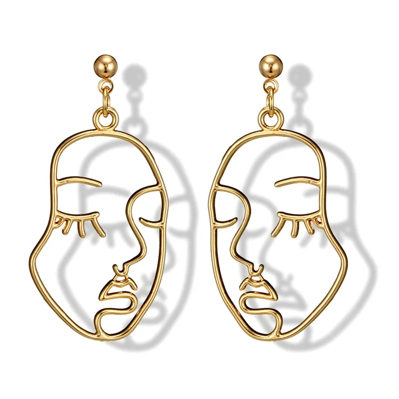 Europe and America exaggerated creative Drop Earrings gold face fashion personality eyelashes hollow
Europe and America exaggerated creative Drop Earrings gold face fashion personality eyelashes hollow