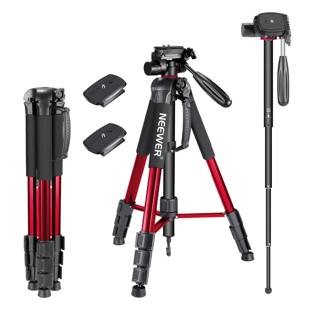 Neewer 70inches/177centimeters Aluminium Camera Tripod Monopod with 3-Way Swivel Pan Head,2-Pack Quick Shoe Plate,Bag for DSLR
Neewer 70inches/177centimeters Aluminium Camera Tripod Monopod with 3-Way Swivel Pan Head,2-Pack Quick Shoe Plate,Bag for DSLR