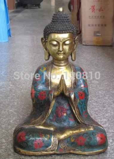 D+++H++0Dd00F++17"Tibet Buddhism Temple bronze Cloisonne Tathagata Sakyamuni Buddha Statue
D+++H++0Dd00F++17"Tibet Buddhism Temple bronze Cloisonne Tathagata Sakyamuni Buddha Statue