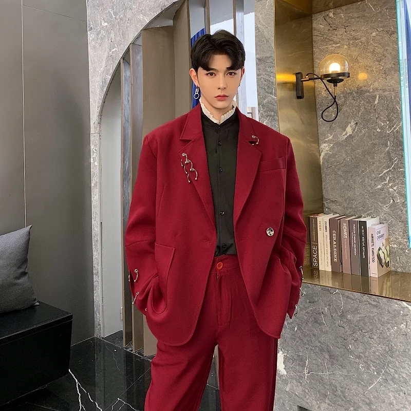 Men Streetwear Hip Hop Iron Ring Casual Blazer Jacket Male Vintage Fashion Suit Coat Spring Autumn Outerwear
Men Streetwear Hip Hop Iron Ring Casual Blazer Jacket Male Vintage Fashion Suit Coat Spring Autumn Outerwear