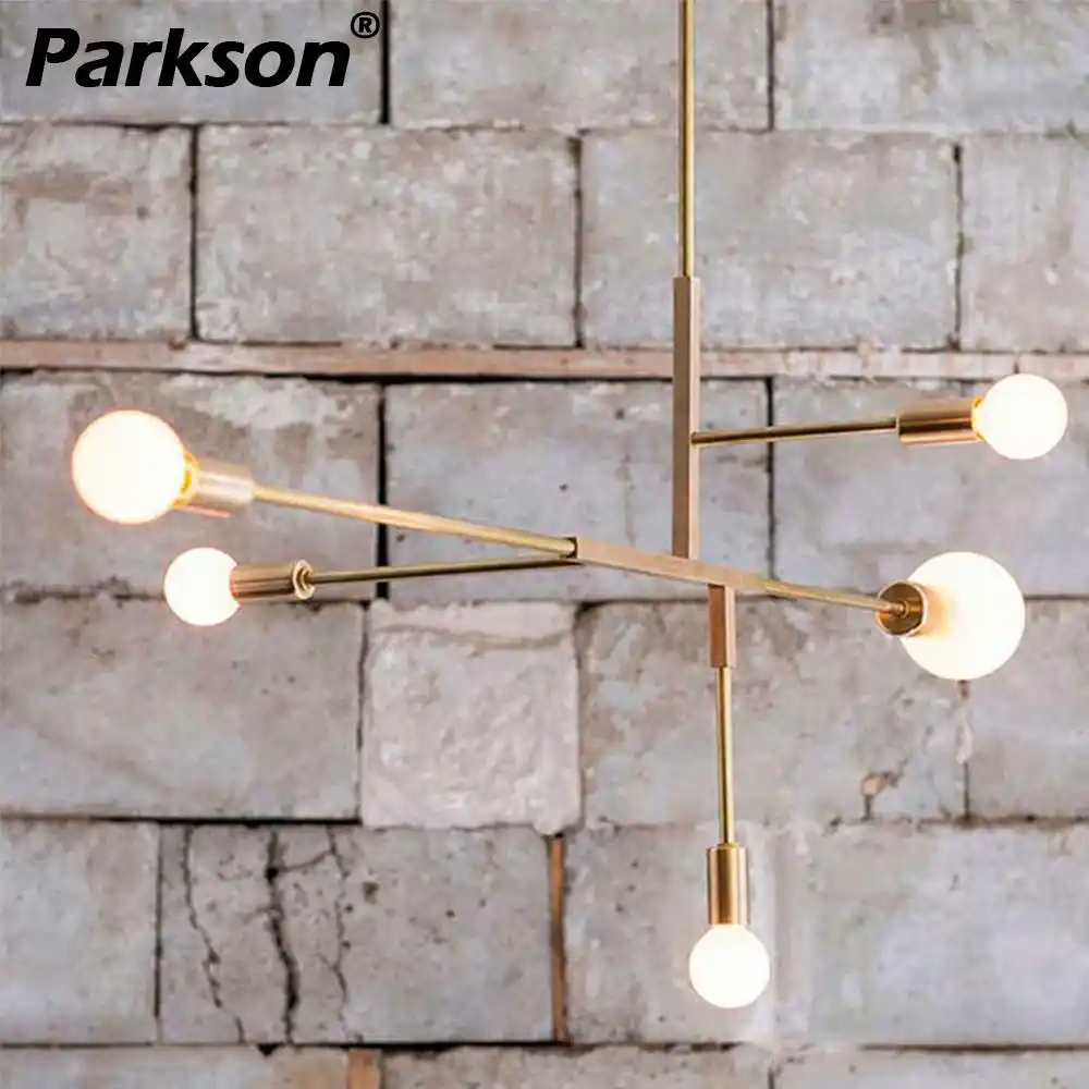 Nordic Gold Modern Cross Style Led Pendant Lamp Lights