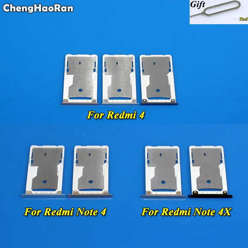 ChengHaoRan новый держатель лотка для sim карты Micro SD адаптер держателя слота Xiaomi Redmi 4 Note