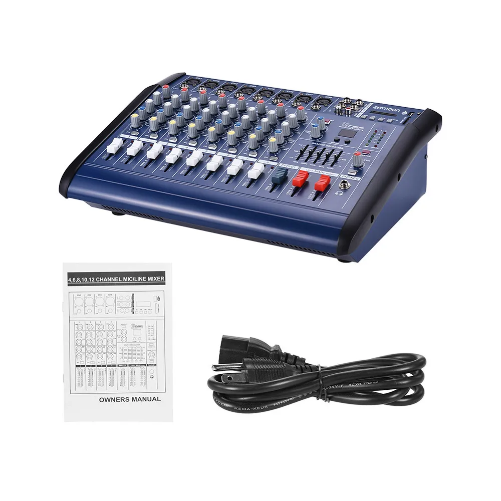 ammoon 8 Channels Digital Mixing Console Audio Mixer Amplifier with 48V Phantom Power USB/ SD Slot for Recording DJ Stage
ammoon 8 Channels Digital Mixing Console Audio Mixer Amplifier with 48V Phantom Power USB/ SD Slot for Recording DJ Stage