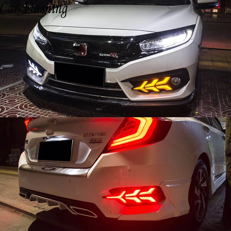 2Pcs Car LED DRL Daytime Running Lights rear bumper brake light tail light fog lamp For Honda Civic 10th 2016 2017 2018
2Pcs Car LED DRL Daytime Running Lights rear bumper brake light tail light fog lamp For Honda Civic 10th 2016 2017 2018