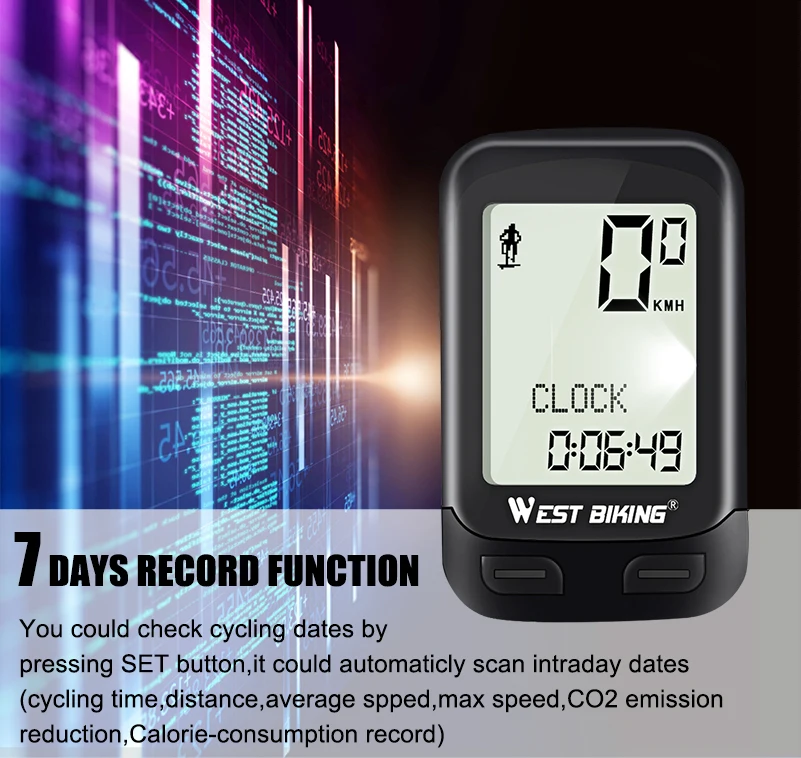 WEST BIKING LED Waterproof Bicycle Computer Wireless 5 Language Cycling Bike Odometer Stopwatch Speedometer 2.1in Bike Computer WEST BIKING LED Waterproof Bicycle Computer Wireless 5 Language Cycling Bike Odometer Stopwatch Speedometer 2.1in Bike Computer