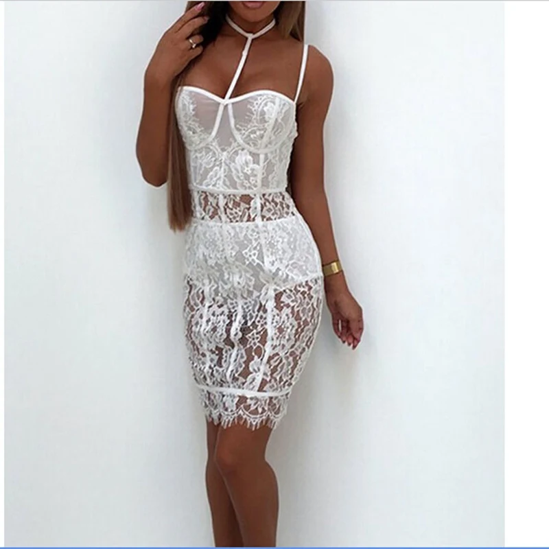 2018 Women New Fashion Sexy Solid Lace Floral Spaghetti Strap Transparent Halter Bodycon Summer Short Mini Pencil Dress Hot
2018 Women New Fashion Sexy Solid Lace Floral Spaghetti Strap Transparent Halter Bodycon Summer Short Mini Pencil Dress Hot