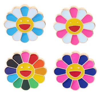 Japanese Murakami Takashi seven color sunflower dripping oil brooch metal face Lapel Pins cartoon Badge Jewelry For Child
Japanese Murakami Takashi seven color sunflower dripping oil brooch metal face Lapel Pins cartoon Badge Jewelry For Child