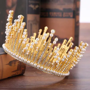 Women Luxury Wedding Hair Accessories Rhinestone Crystal Pearl Full Circle Bride Queen Crown Tiara Bridal Diadem Headdress JL
Women Luxury Wedding Hair Accessories Rhinestone Crystal Pearl Full Circle Bride Queen Crown Tiara Bridal Diadem Headdress JL