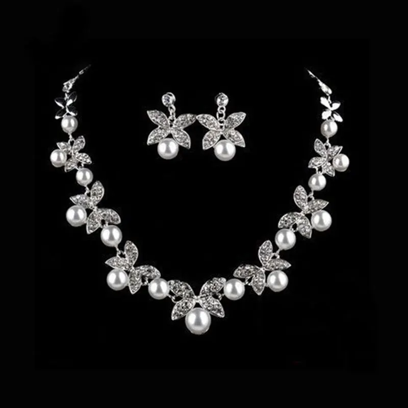 Exquisite Bridal Jewelry Sets Red White Butterfly Crystal Rhinestone Pearl Necklace Drop Dangle Earrings Set For Women 6C1164
Exquisite Bridal Jewelry Sets Red White Butterfly Crystal Rhinestone Pearl Necklace Drop Dangle Earrings Set For Women 6C1164