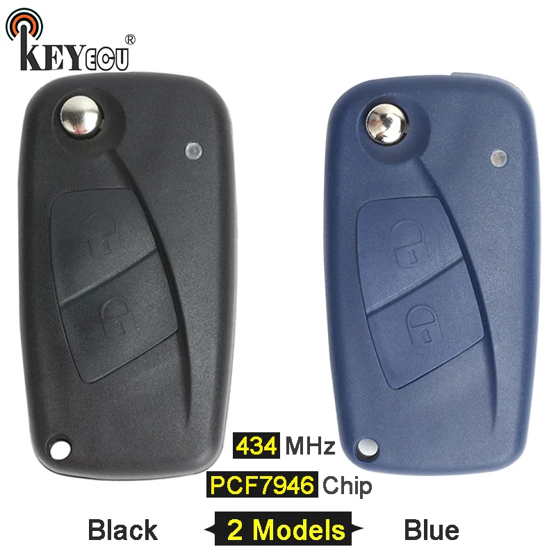 Запасной чип KEYECU 434 МГц PCF7946 2 кнопки флип-устройство для Fiat Punto 500 Panda Idea Stilo Ducato |