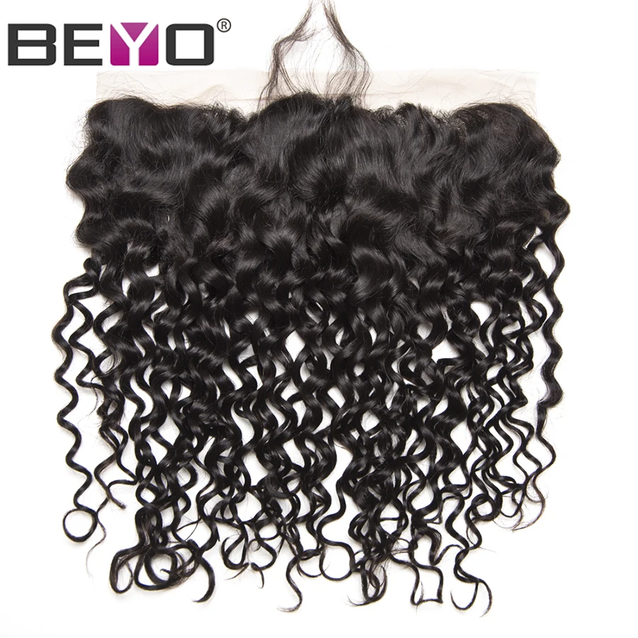Brazilian Water Wave Bundles With Frontal Closure Human Hair 3 Bundles With Closure 13X4 Frontal With Bundles Non-Remy Hair Beyo (4)
