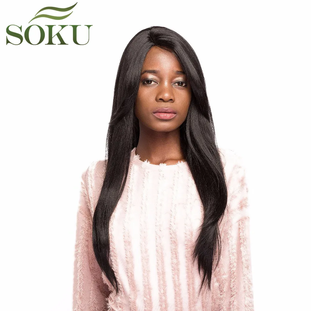 SOKU 26inch Synthetic Lace Wigs Long Straight Wigs With Bang Middle Part Glueless Heat Resistant Fiber Ombre Wigs For Women
SOKU 26inch Synthetic Lace Wigs Long Straight Wigs With Bang Middle Part Glueless Heat Resistant Fiber Ombre Wigs For Women